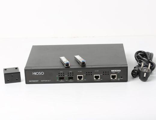 HiOSO मिनी 2 पोर्ट एपोन ओल्ट FTTH स्टैंडअलोन टाइप AC220V 2 SFP Px20 +++ के साथ