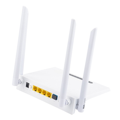 FTTH FTTO समाधान के लिए HiOSO डुअल बैंड ONU 4GE वाईफ़ाई प्लास्टिक आवरण XPON ONU